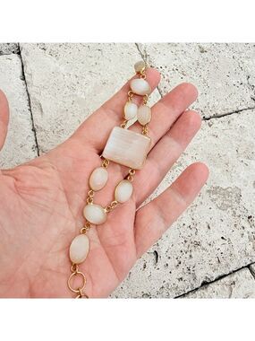 Natural Selenite 925 Sterling Silver Plated Toggle Bracelet